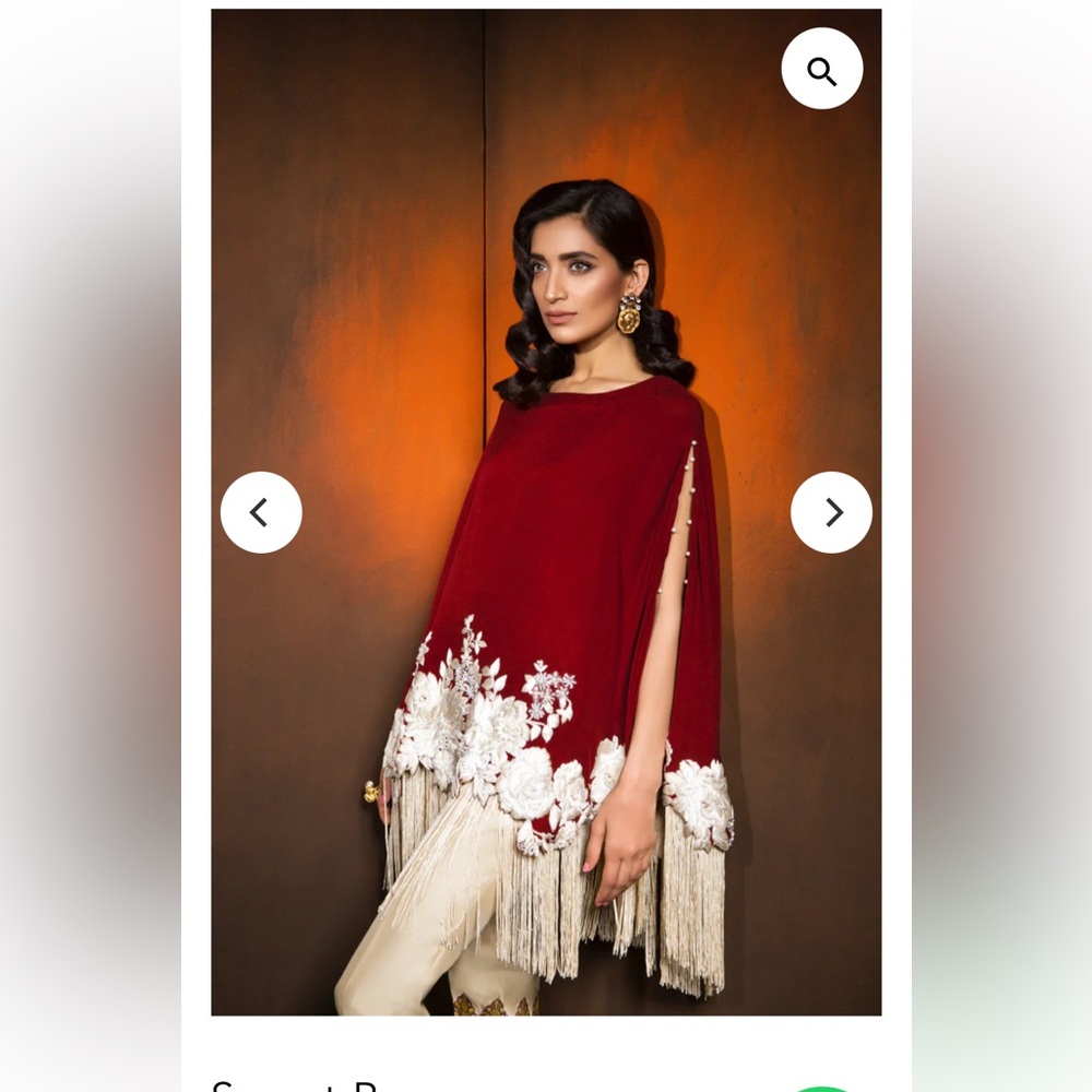 Saira Shakira red cape with pants